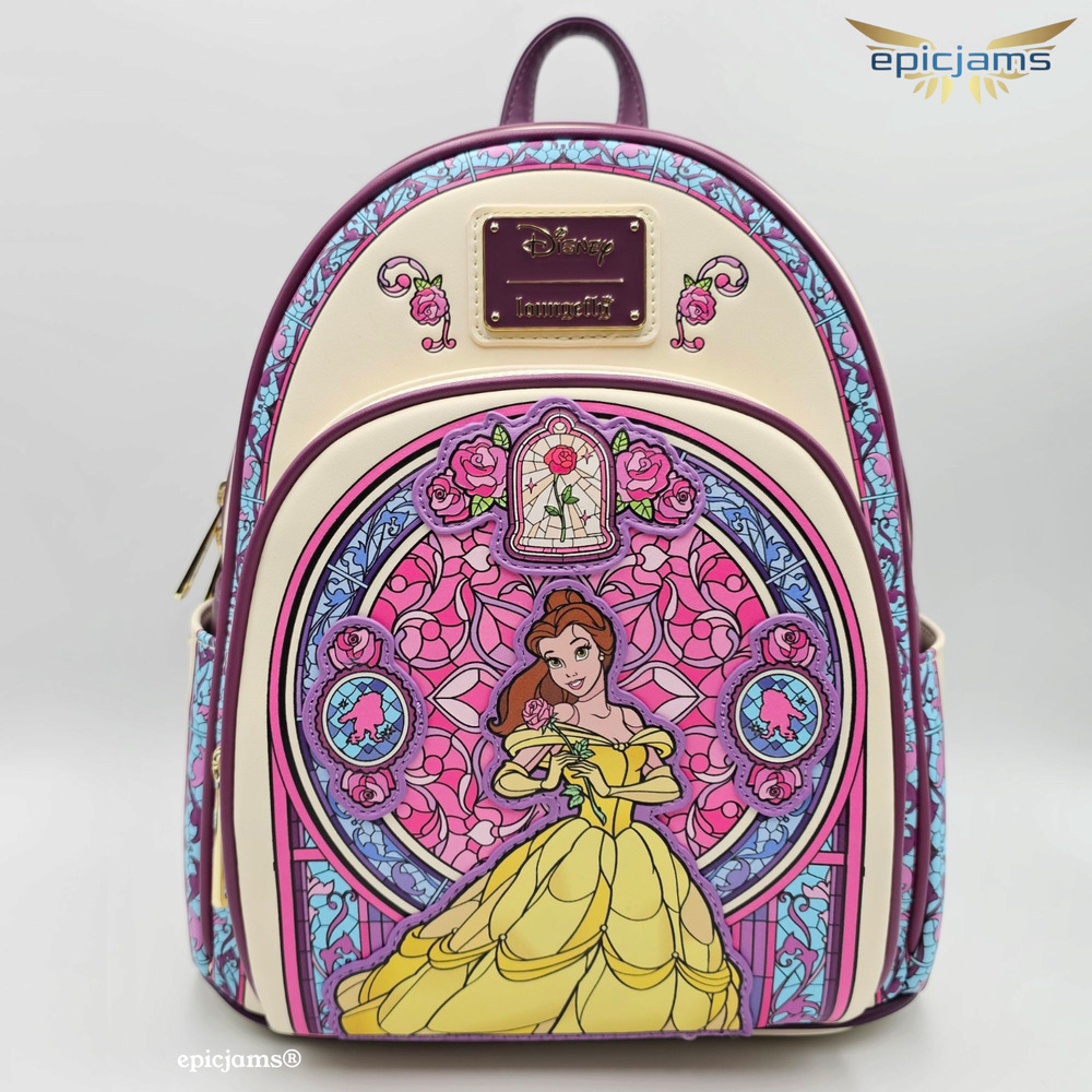 Loungefly Disney Beauty and the Beast Belle Stained Glass Portrait Mini Backpack